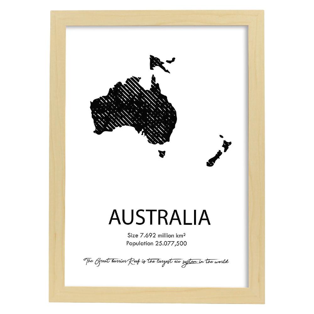 Nacnic Póster De Australia Y Continentes Del Mundo