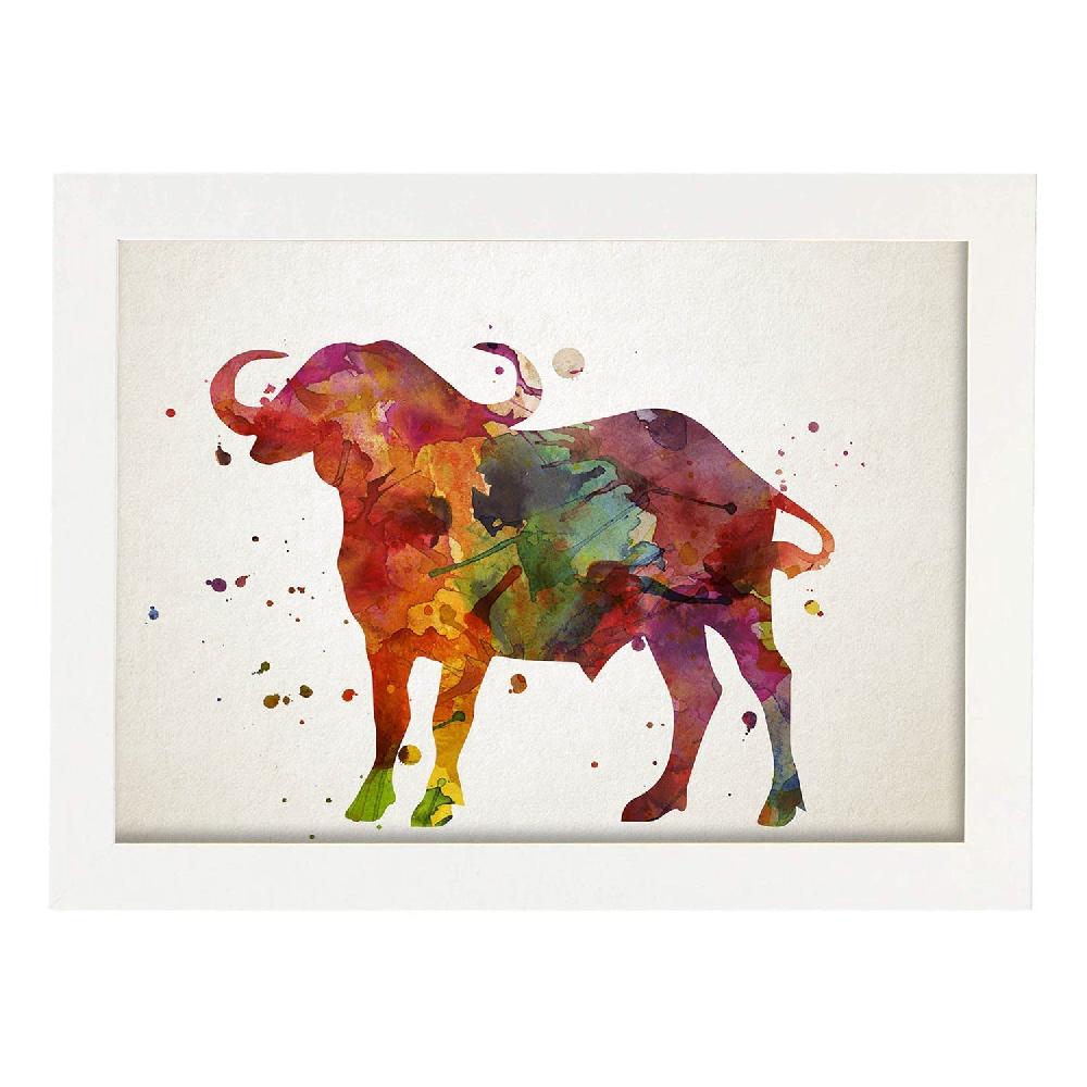 Nacnic Poster De Buffalo Estilo Acuarela