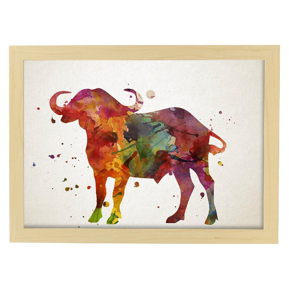 Nacnic Poster De Buffalo Estilo Acuarela
