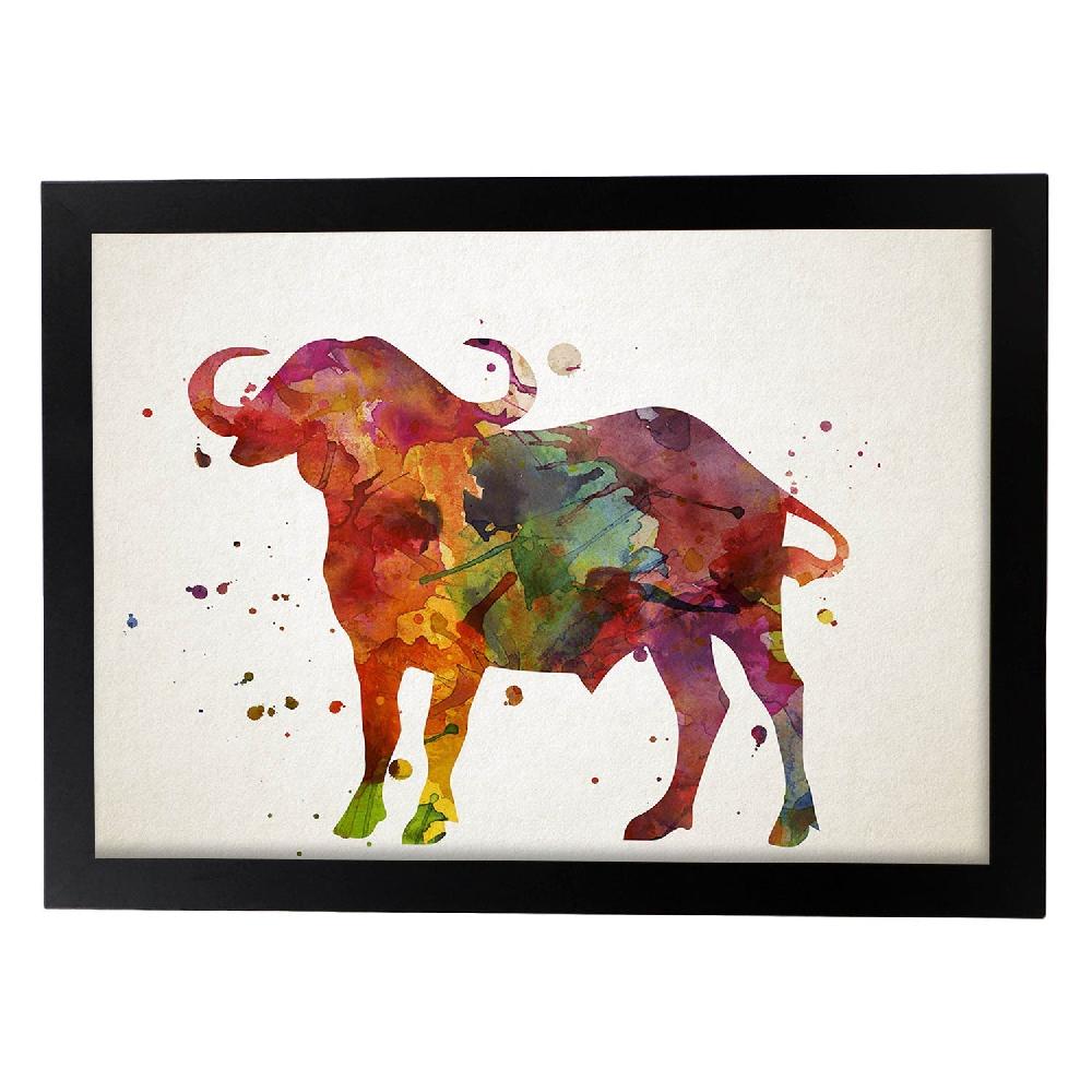 Nacnic Poster De Buffalo Estilo Acuarela