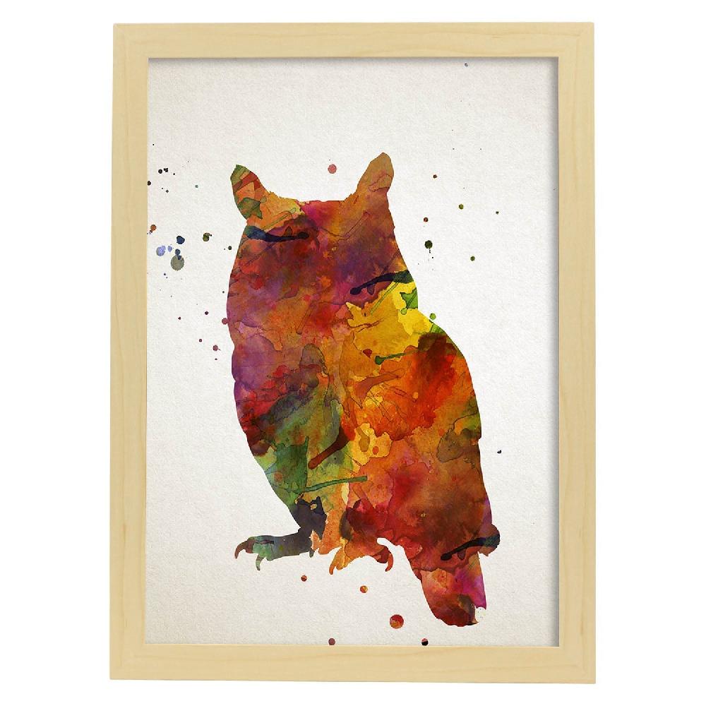 Nacnic Póster De Buho En Acuarela
