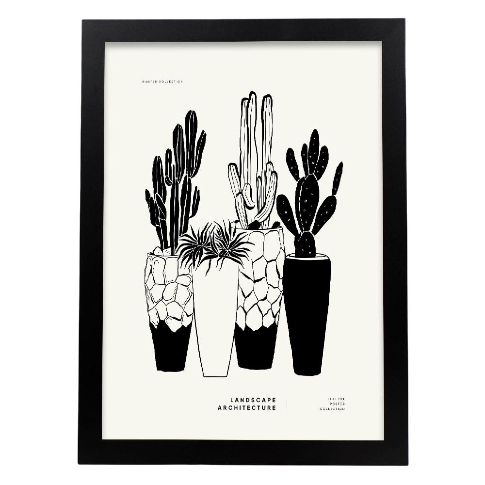 Nacnic Póster De Cactus En Maceta