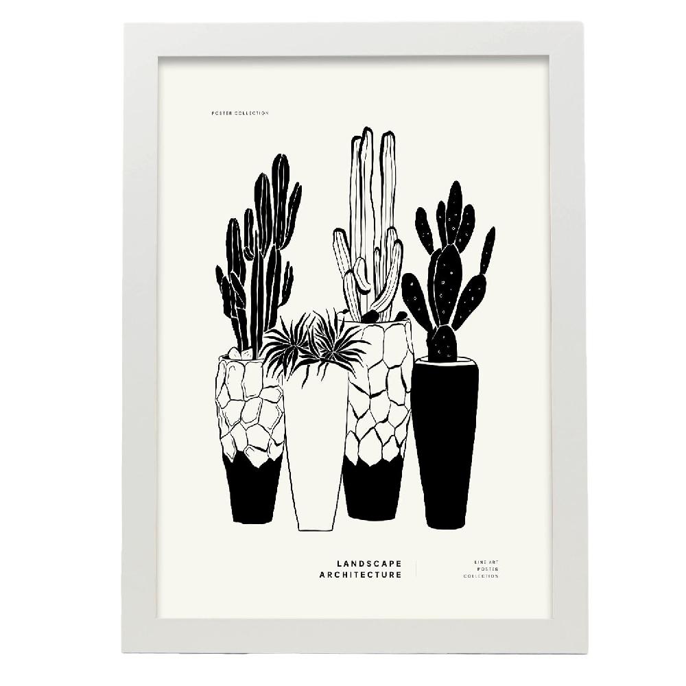 Nacnic Póster De Cactus En Maceta