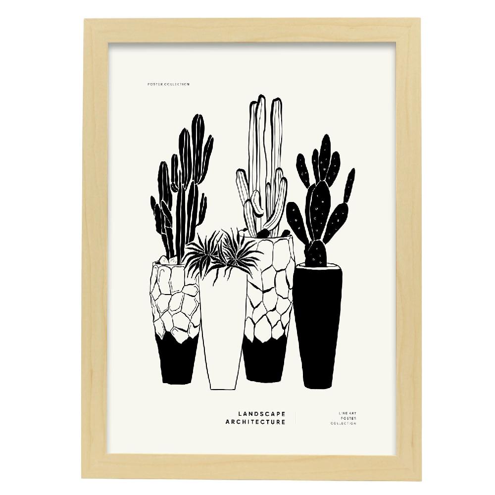 Nacnic Póster De Cactus En Maceta