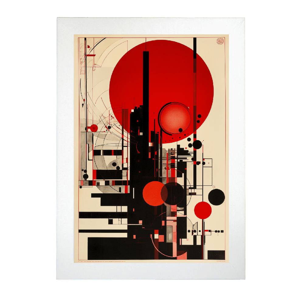 Nacnic Póster De Cartel BAUHAUS RED SUN