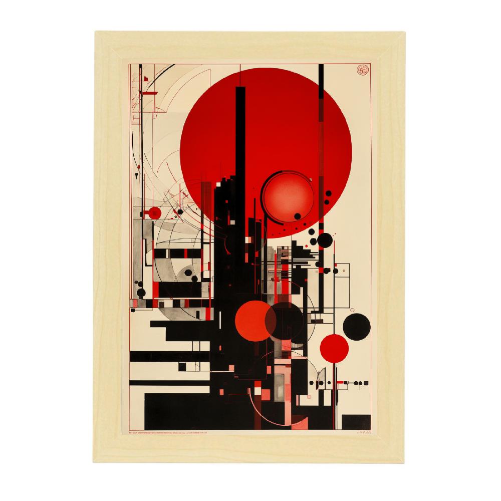 Nacnic Póster De Cartel BAUHAUS RED SUN