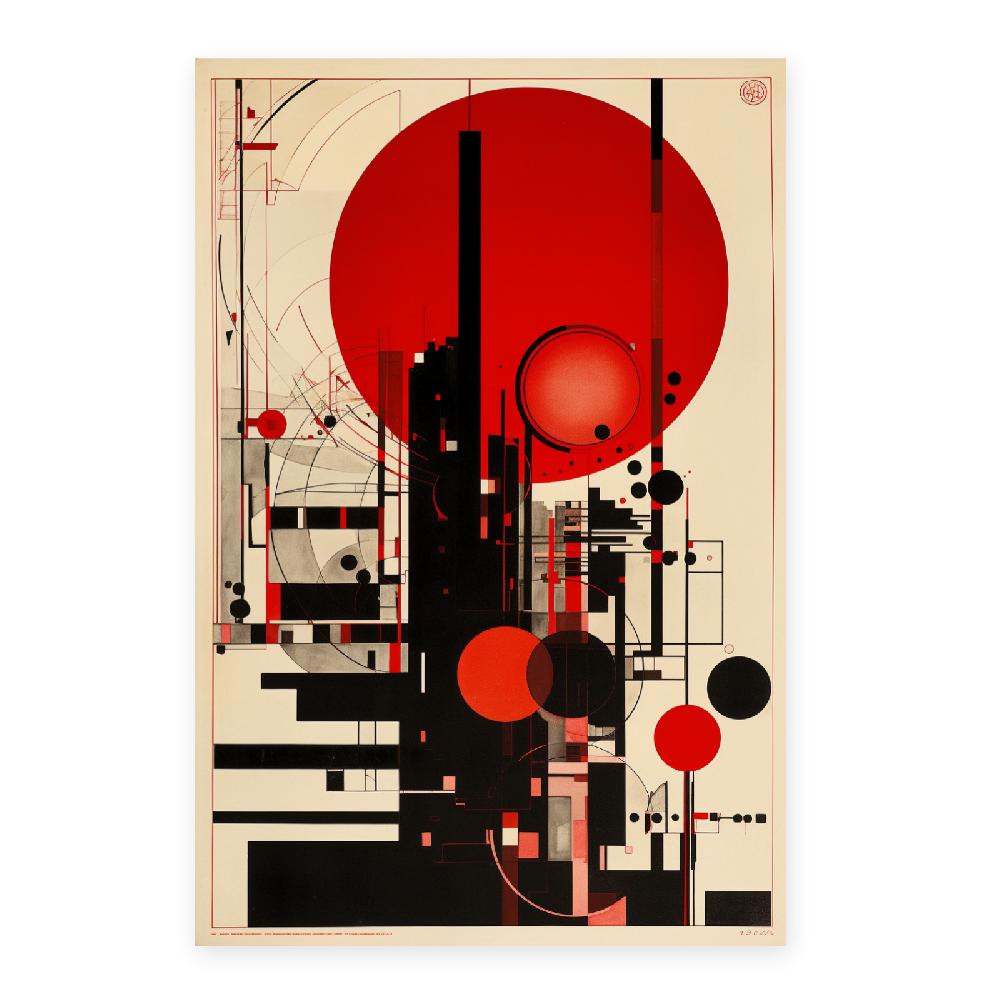 Nacnic Póster De Cartel BAUHAUS RED SUN