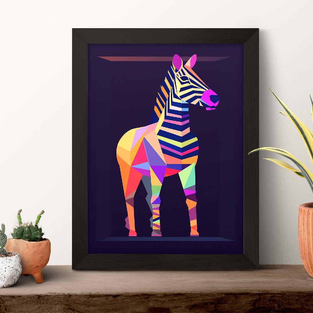 Nacnic Poster De Cebra Y Estrella Pastel