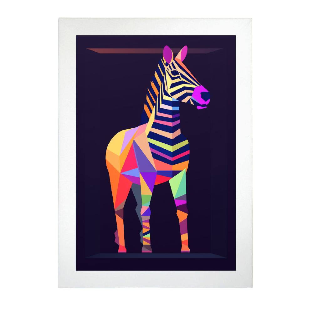 Nacnic Poster De Cebra Y Estrella Pastel