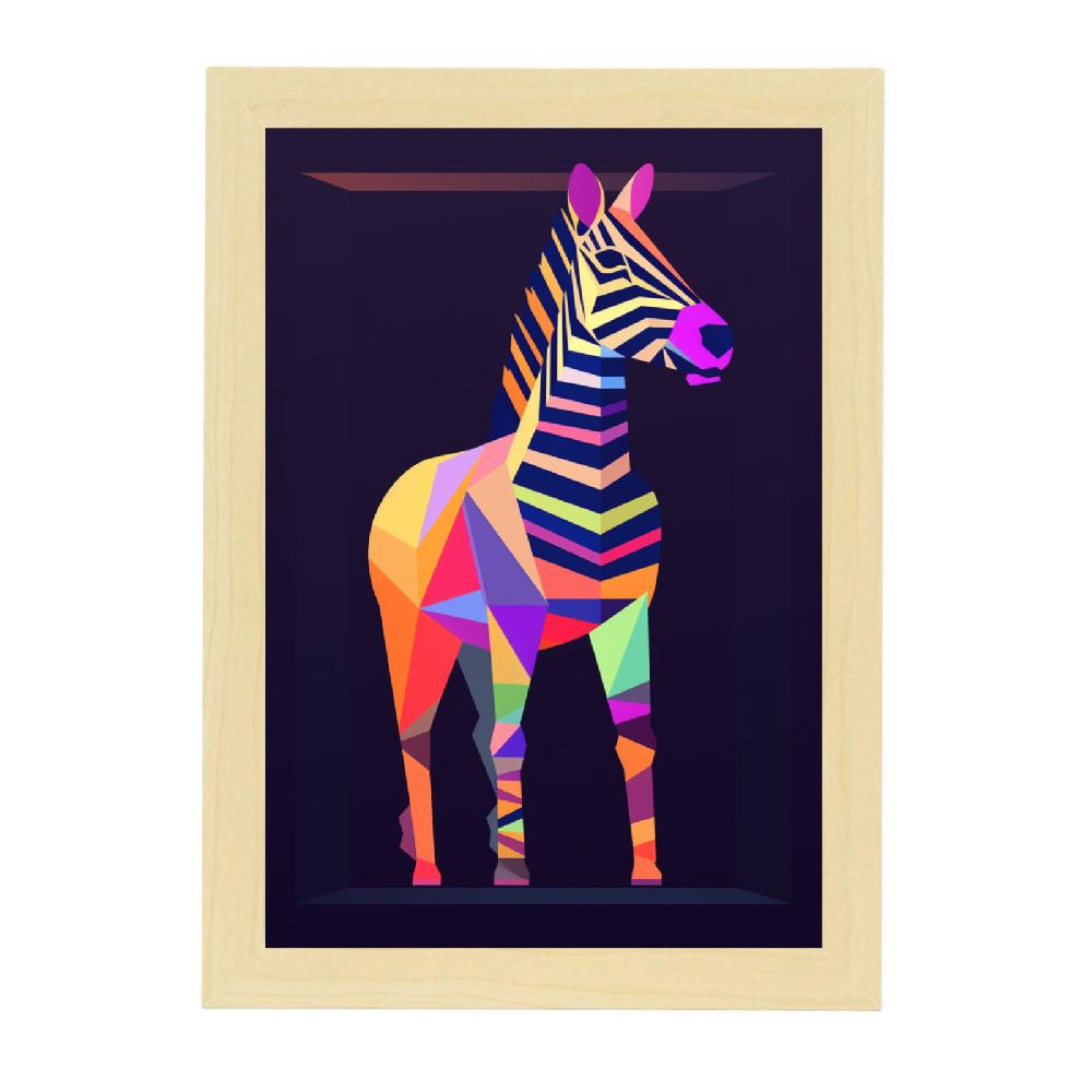 Nacnic Poster De Cebra Y Estrella Pastel