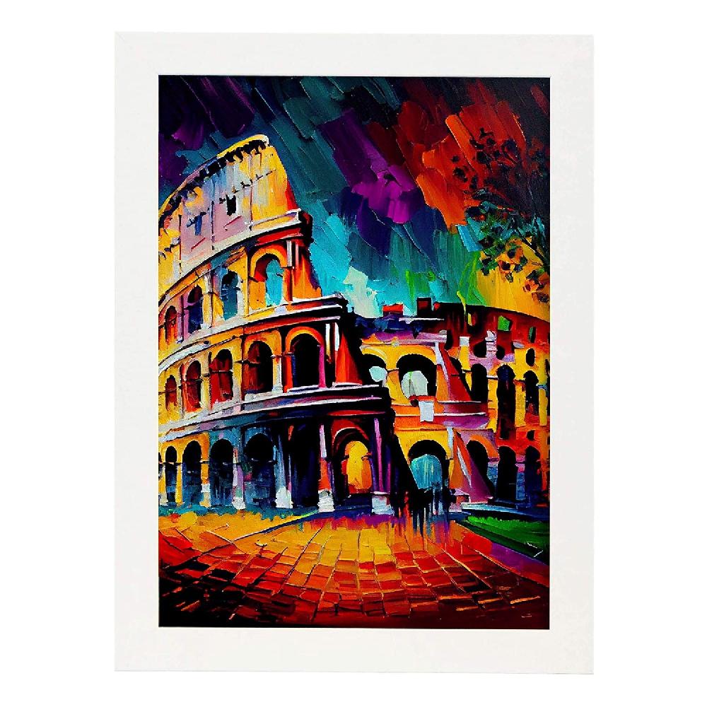 Nacnic Nacnic Póster De Coliseo Roma Italia Pintura Al Óleo