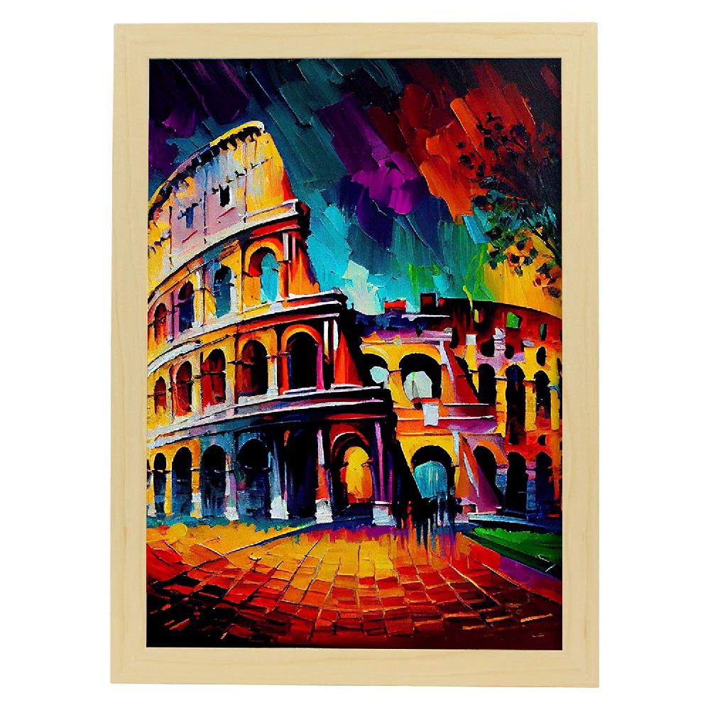 Nacnic Nacnic Póster De Coliseo Roma Italia Pintura Al Óleo