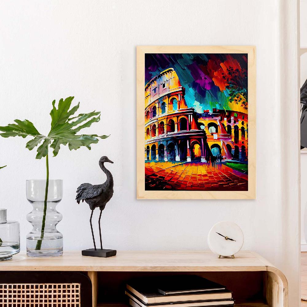 Nacnic Nacnic Póster De Coliseo Roma Italia Pintura Al Óleo