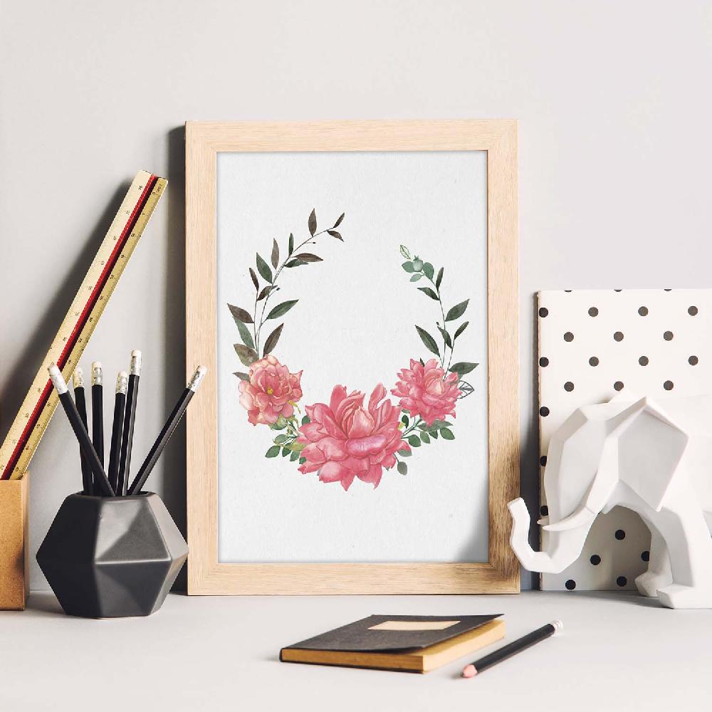 Nacnic Póster De Corona Floral Ilustrada