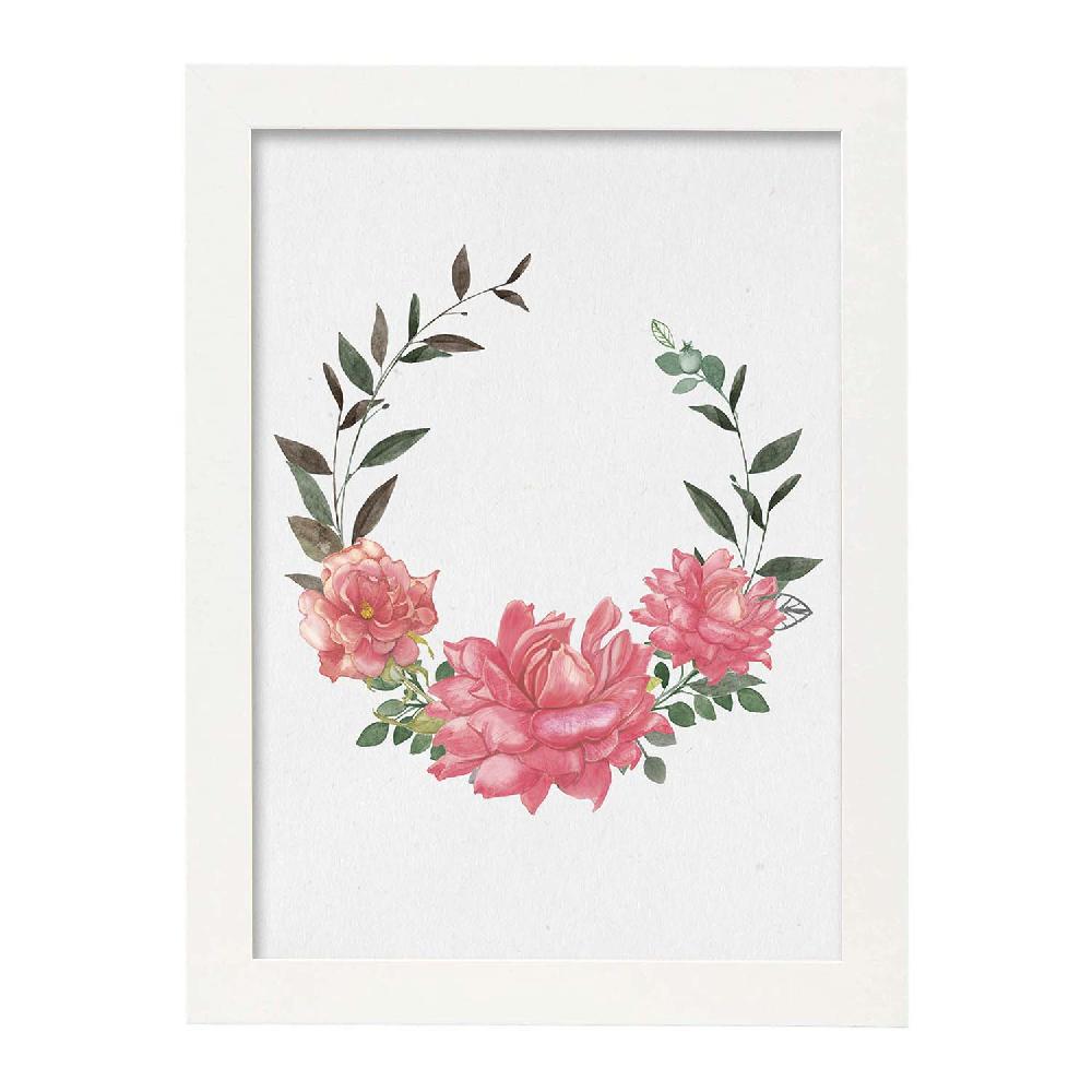 Nacnic Póster De Corona Floral Ilustrada