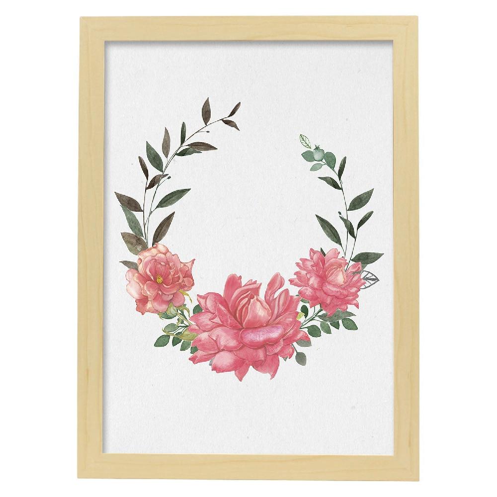 Nacnic Póster De Corona Floral Ilustrada