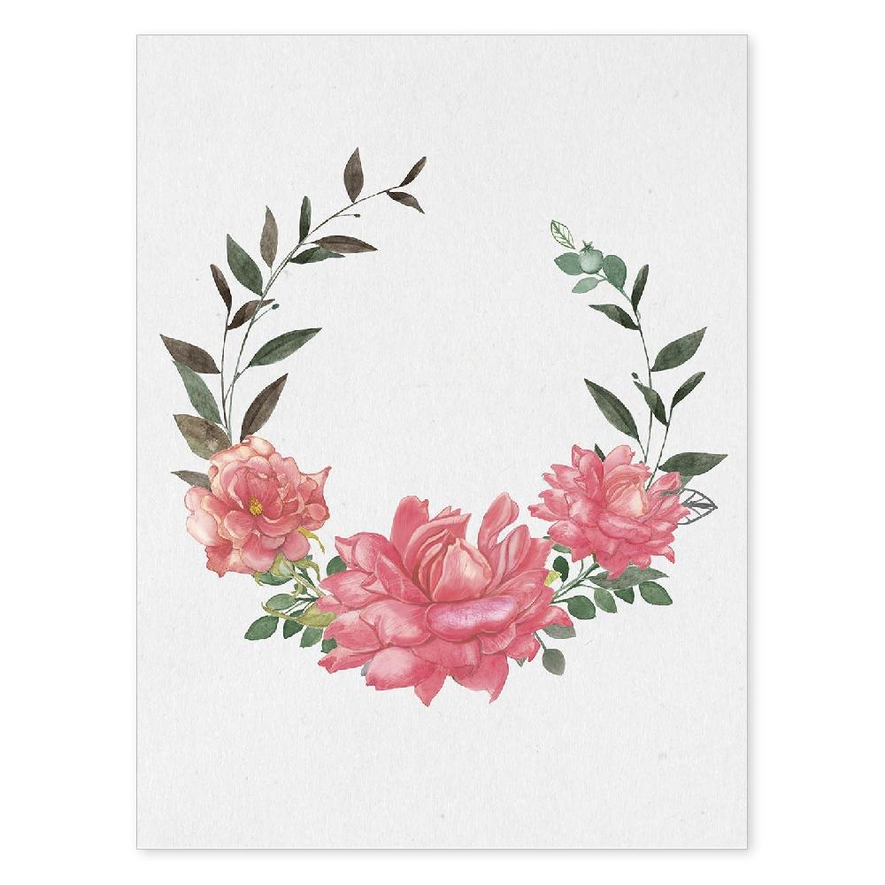 nacnic Póster de Corona Floral Ilustrada