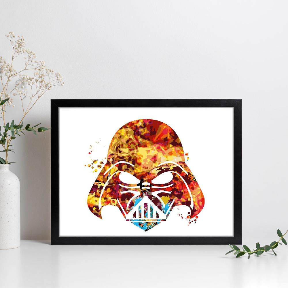 nacnic Poster de Dart Vader Estilo Acuarela