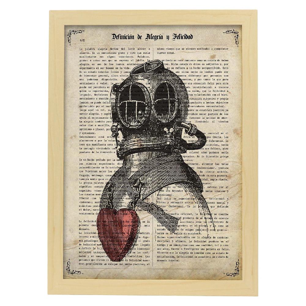 Nacnic Poster De Escafandra Enamorada Vintage