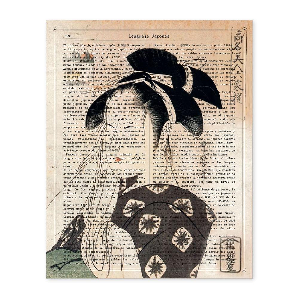 nacnic Poster de Geisha con Diseños Japoneses