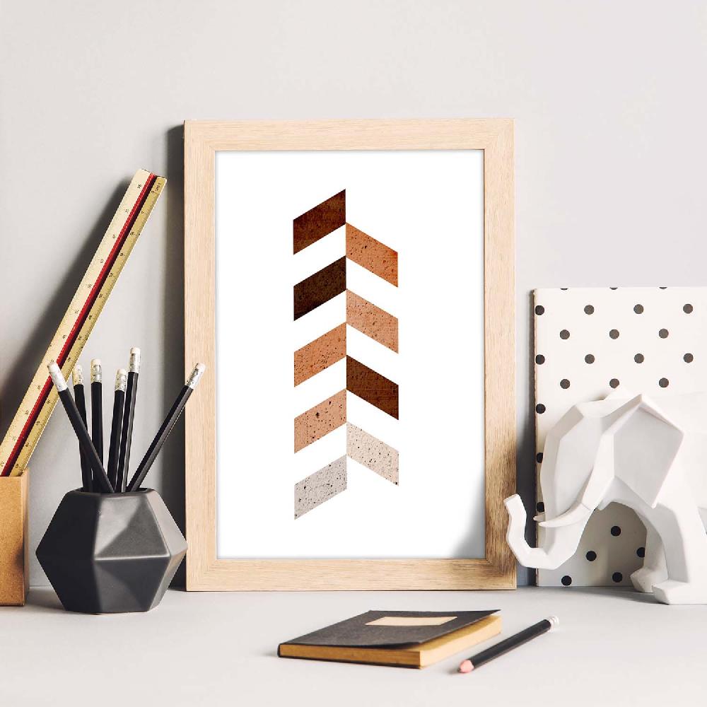 Nacnic Póster De Geometría Colorida Marrón