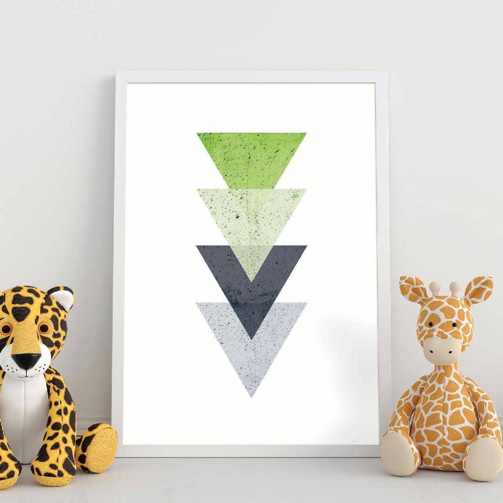 Nacnic Póster De Geometría Colorida Verde