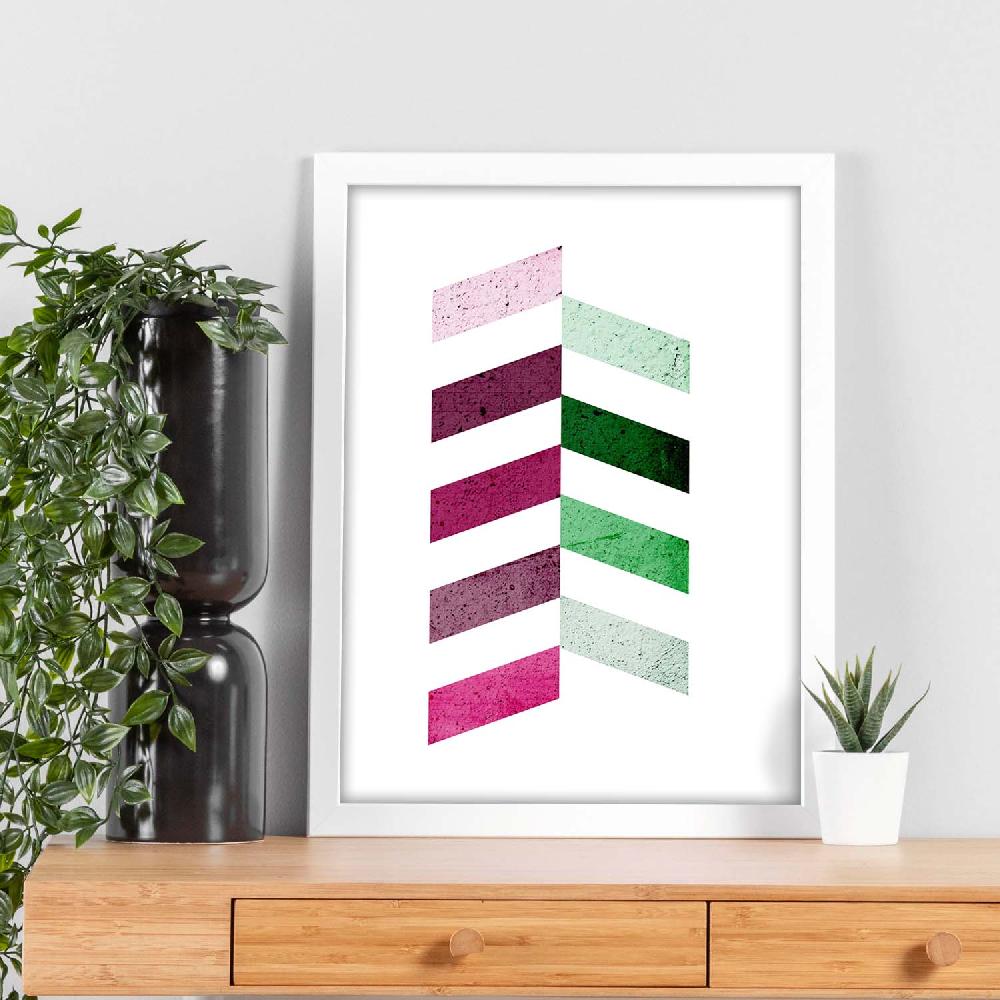 Nacnic Póster De Geometría Colorida Y Lilas Verdes