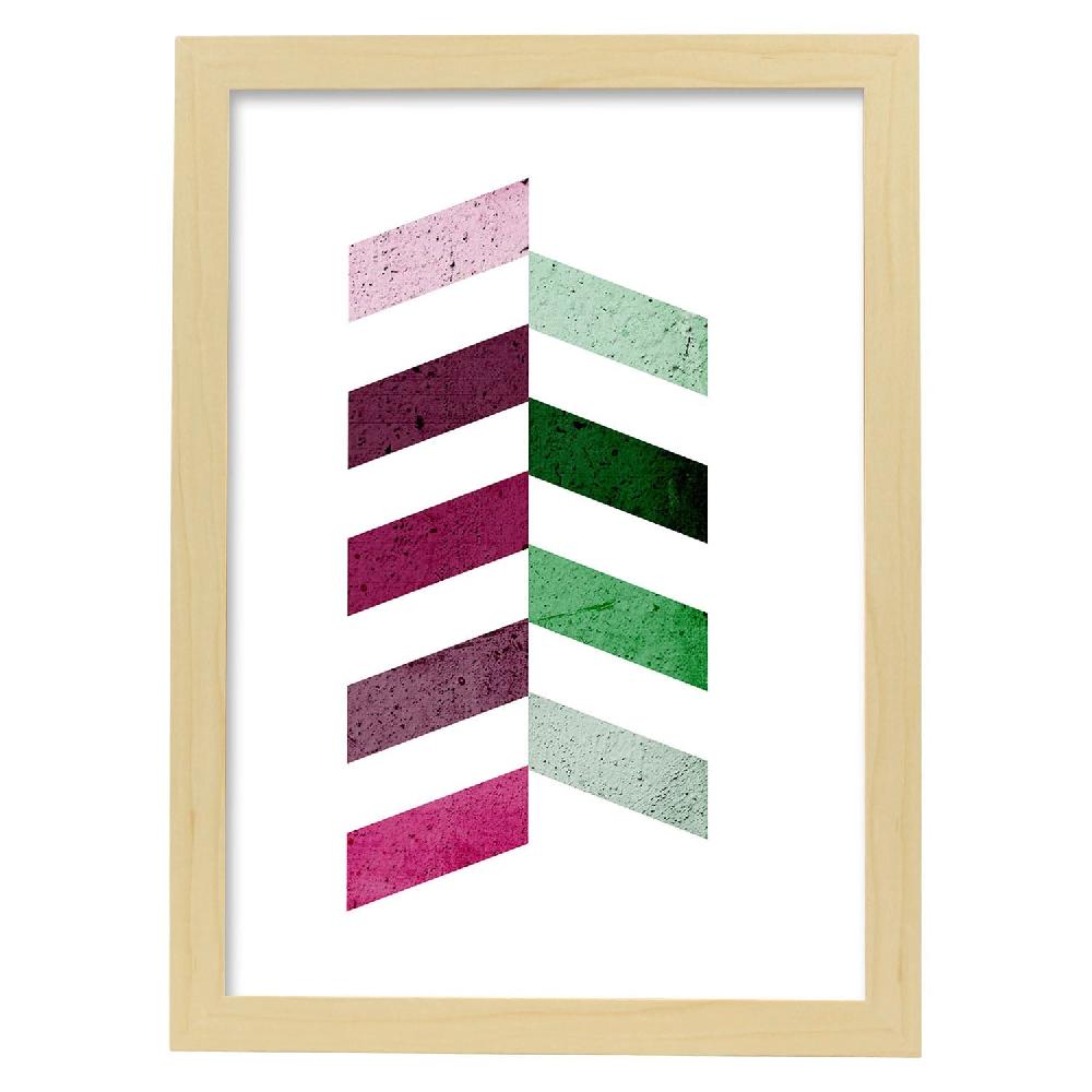 Nacnic Póster De Geometría Colorida Y Lilas Verdes