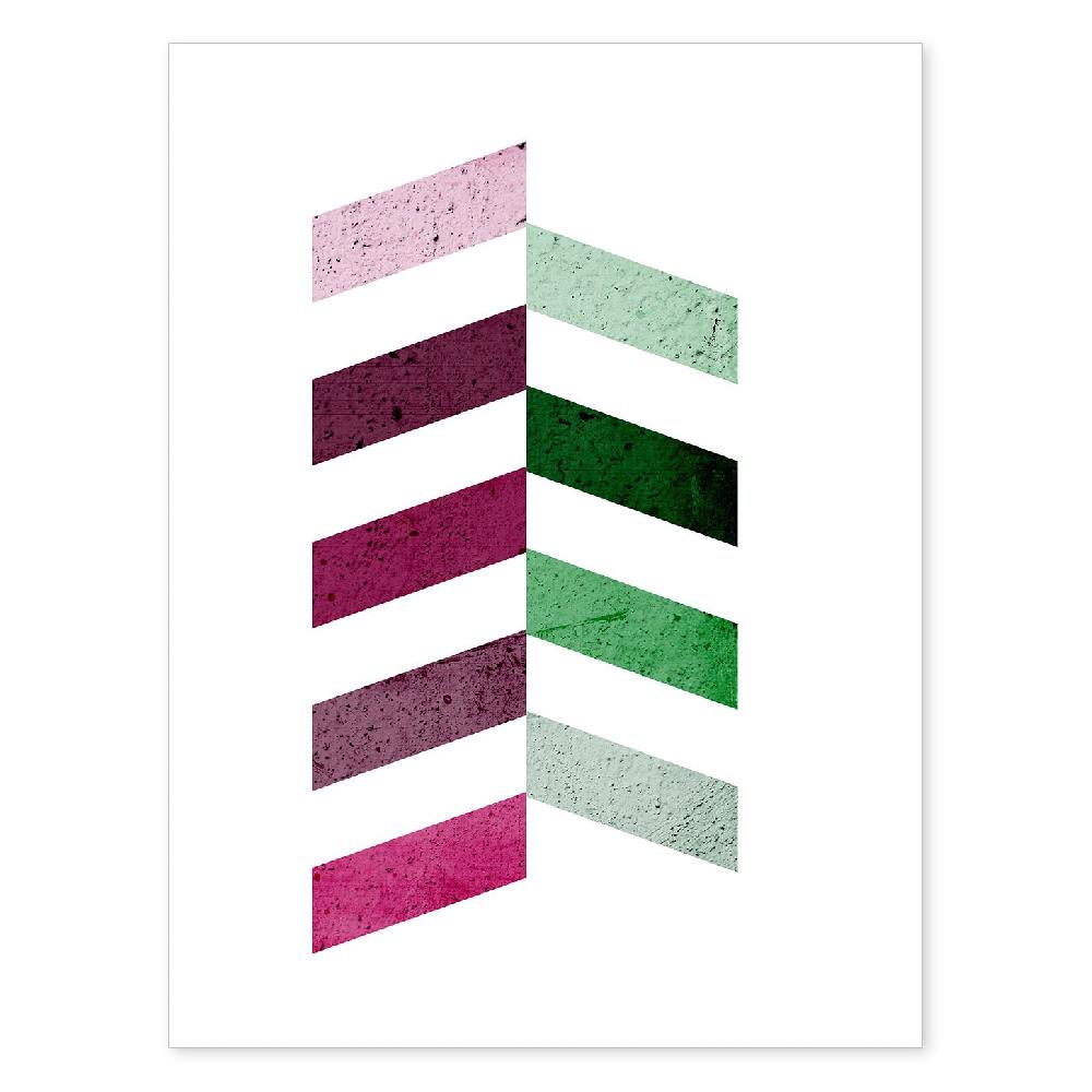 nacnic Póster de Geometría Colorida y Lilas Verdes