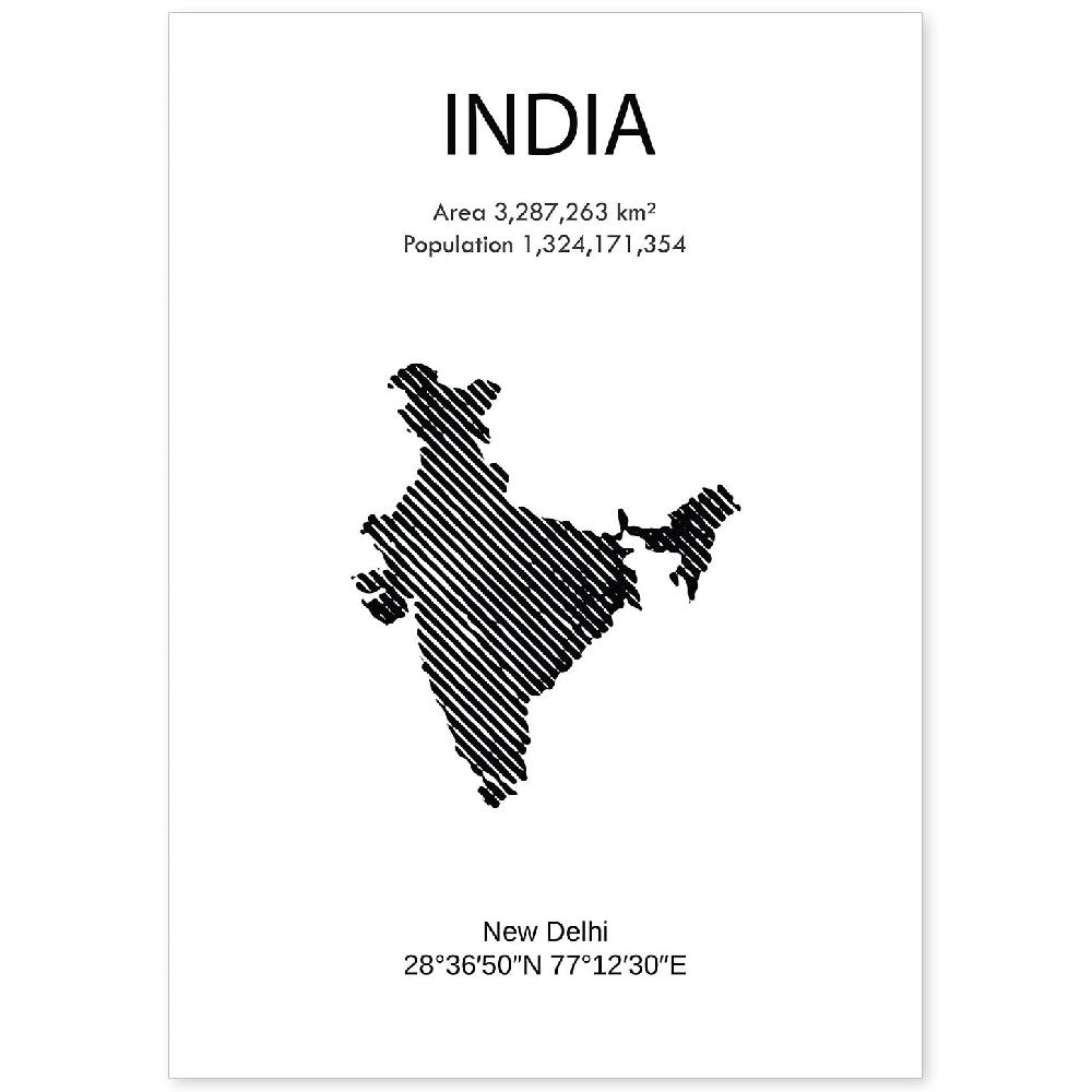 nacnic Poster de India del Mundo