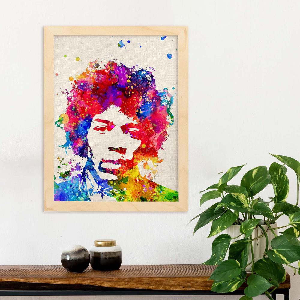 Nacnic Póster De Jimi Hendrix En Acuarela
