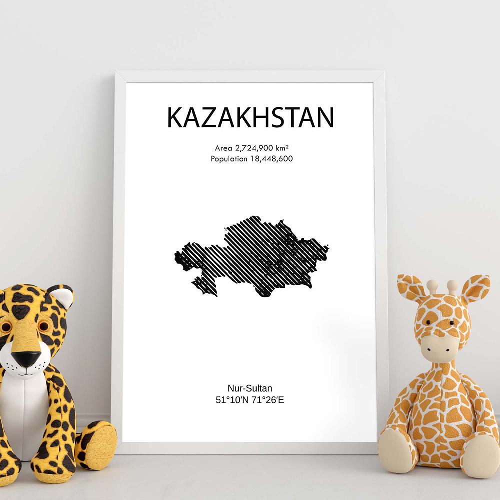 Nacnic Póster De Kazakhstan Mundo