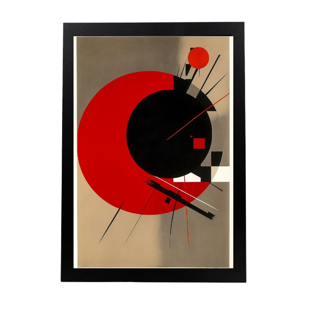 nacnic Póster de la Bauhaus: Sol Rojo