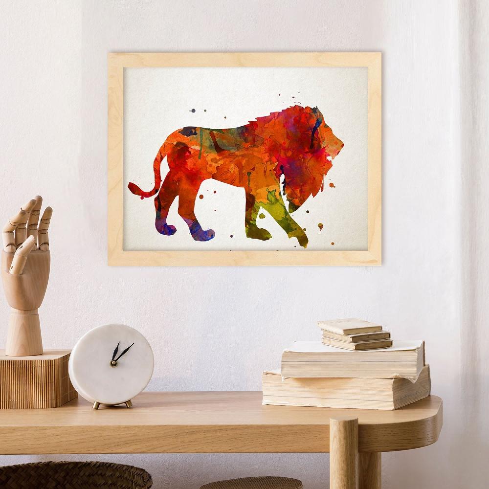 nacnic Póster de León Acuarela