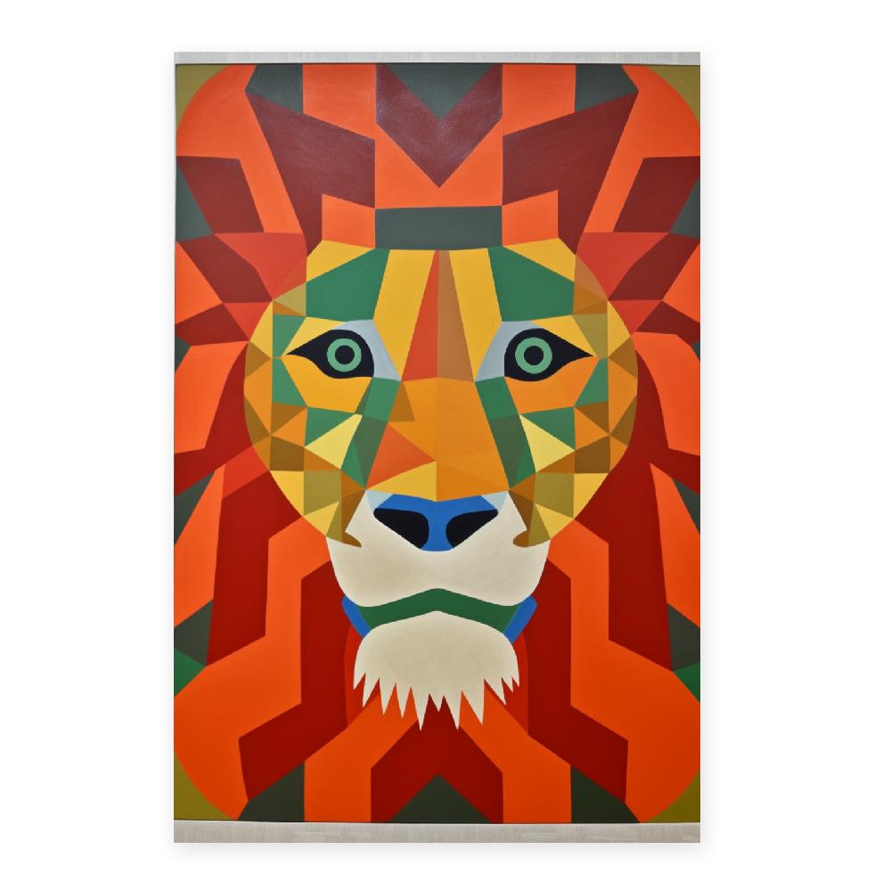 Nacnic Póster De León Estilo Victor Vasarely