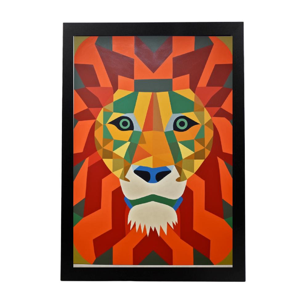 nacnic Póster de León Estilo Victor Vasarely