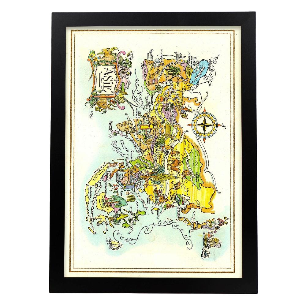 Nacnic Póster De Mapa De Asia Pan-Am 1951