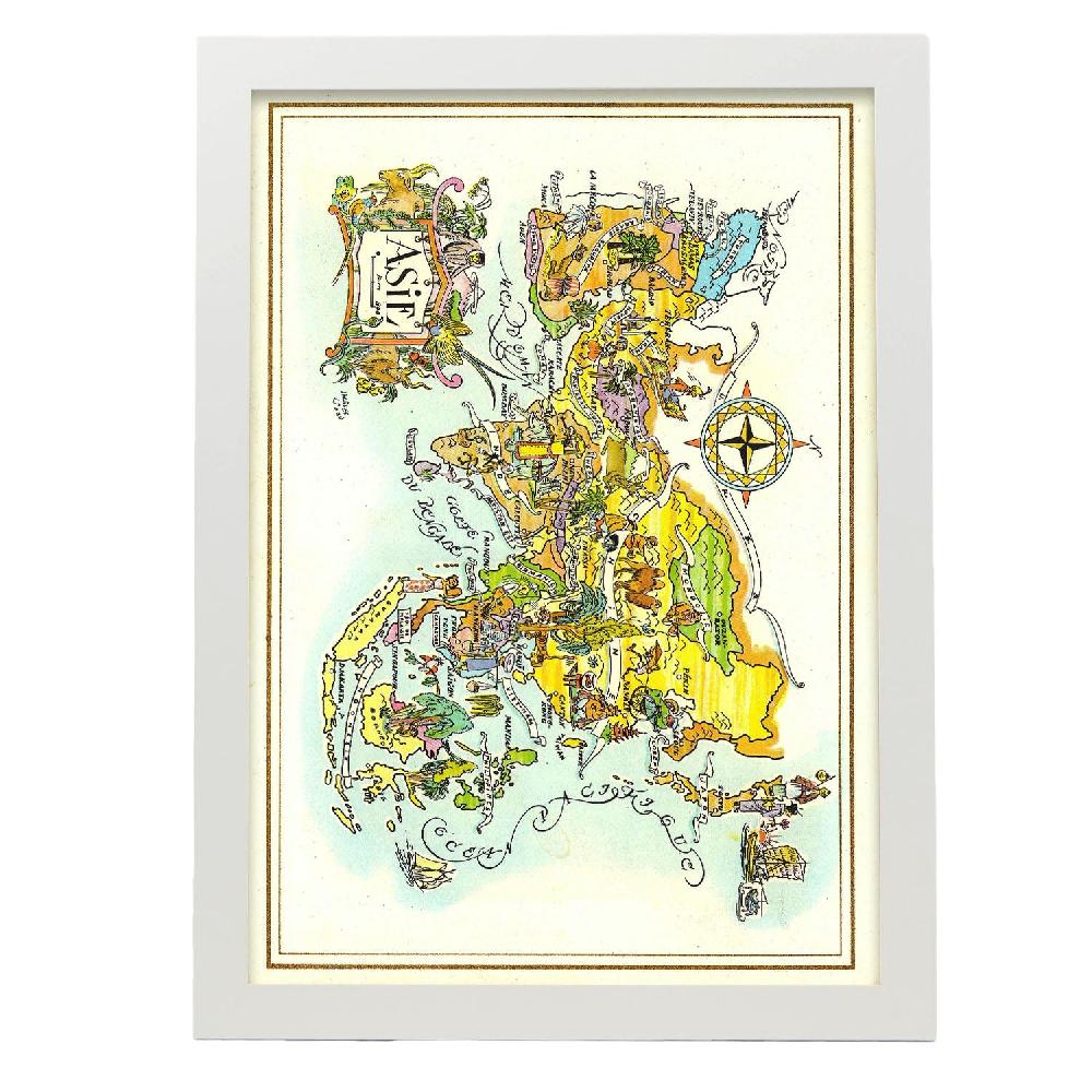 Nacnic Póster De Mapa De Asia Pan-Am 1951