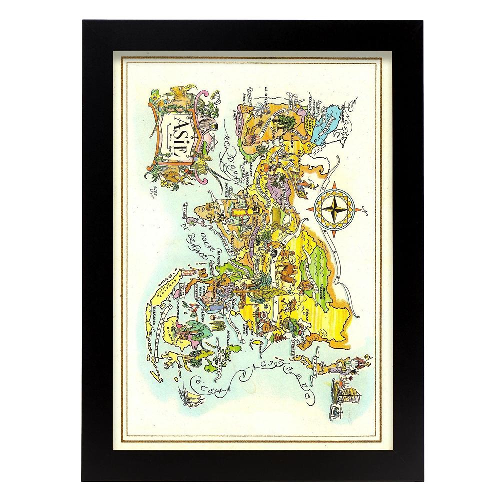 nacnic Póster de Mapa de Asia Pan-Am 1951