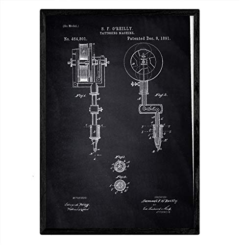 Nacnic Poster De Maquina De Tatuajes Antigua