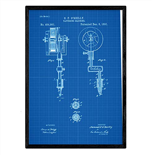 Nacnic Poster De Máquina De Tatuajes Antigua