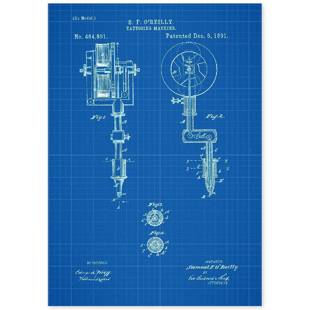 nacnic Poster de Máquina de Tatuajes Antigua