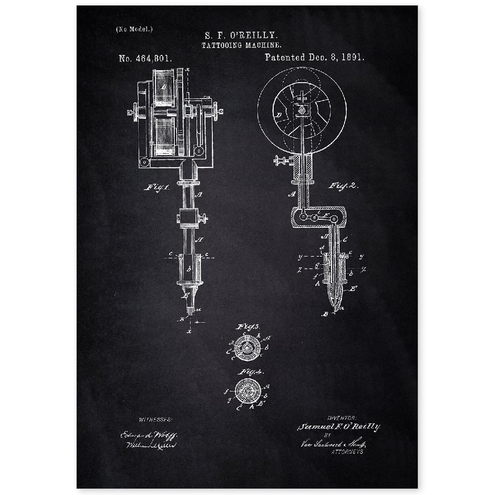 nacnic Poster de Maquina de Tatuajes Antigua