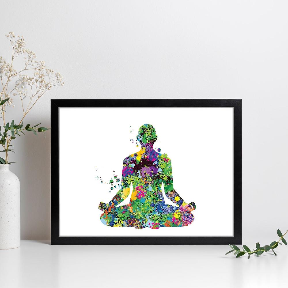 nacnic Póster de Meditación en Acuarela Mix