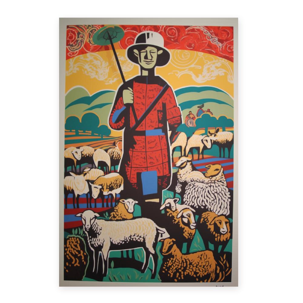 Nacnic Póster De Oveja Disfrazada Cuidando Cosecha