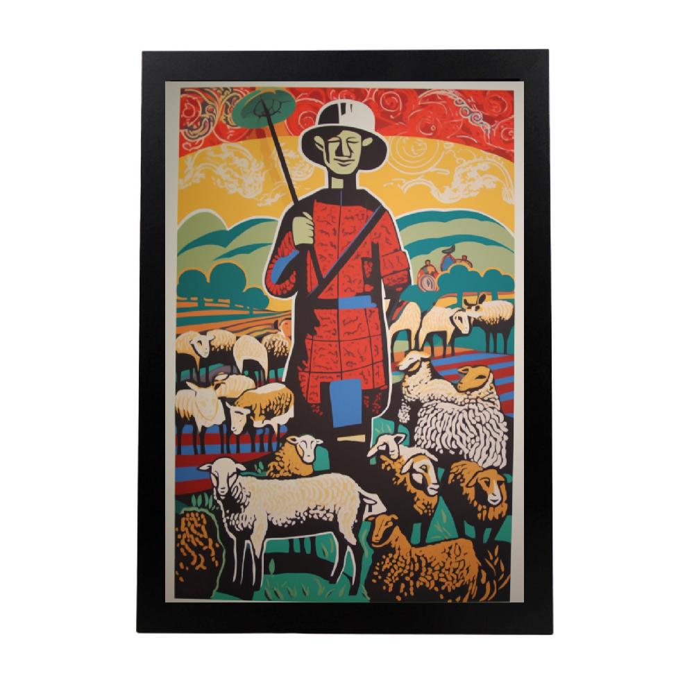 nacnic Póster de Oveja Disfrazada Cuidando Cosecha