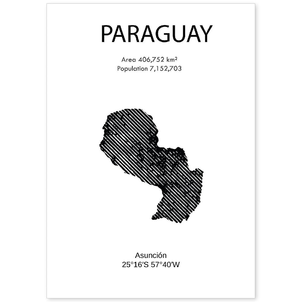 nacnic Póster de Paraguay y Continentes