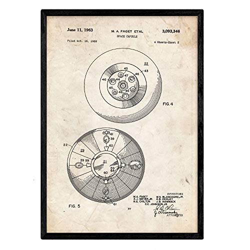 Nacnic Poster De Patente De Capsula Espacial 2
