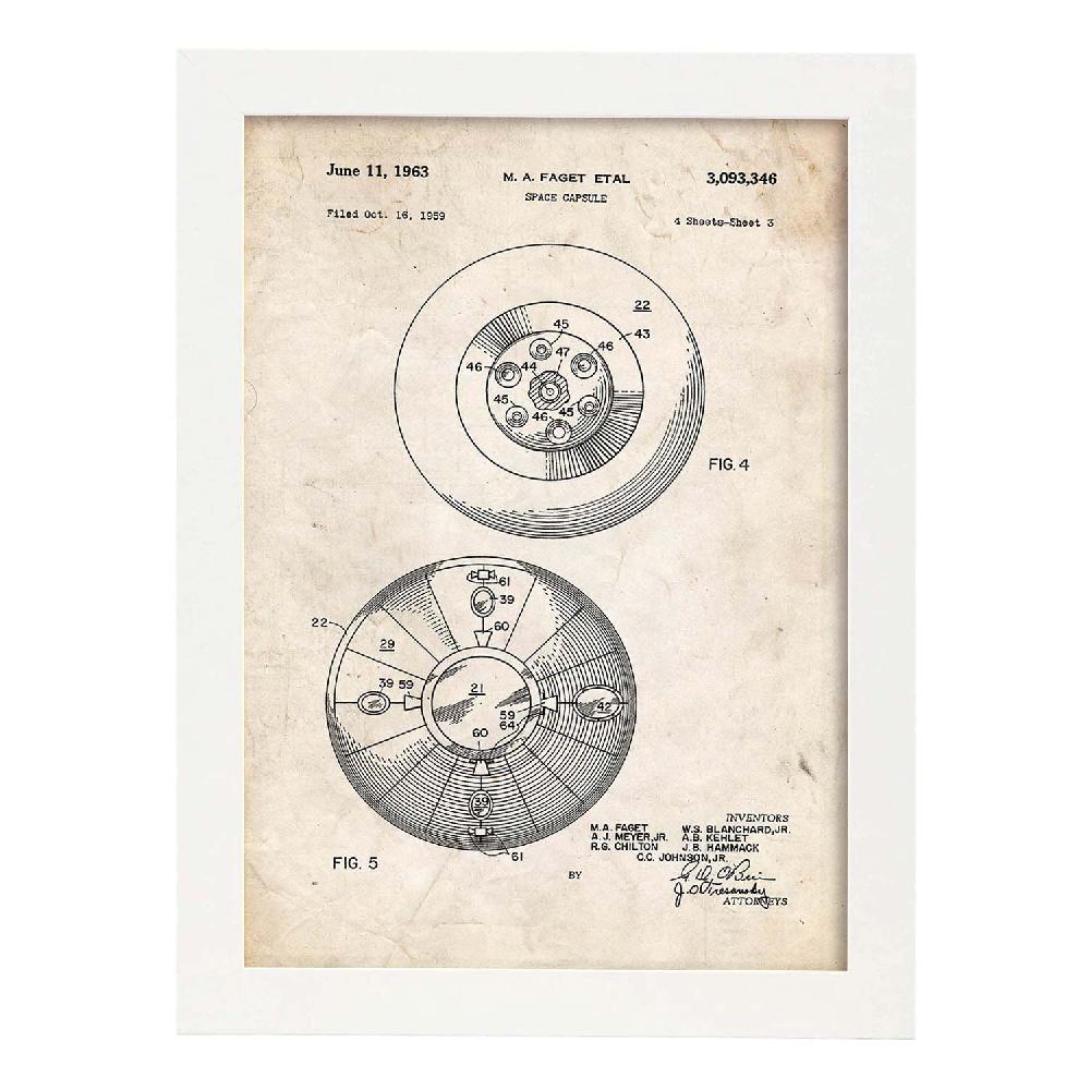 Nacnic Poster De Patente De Capsula Espacial 2