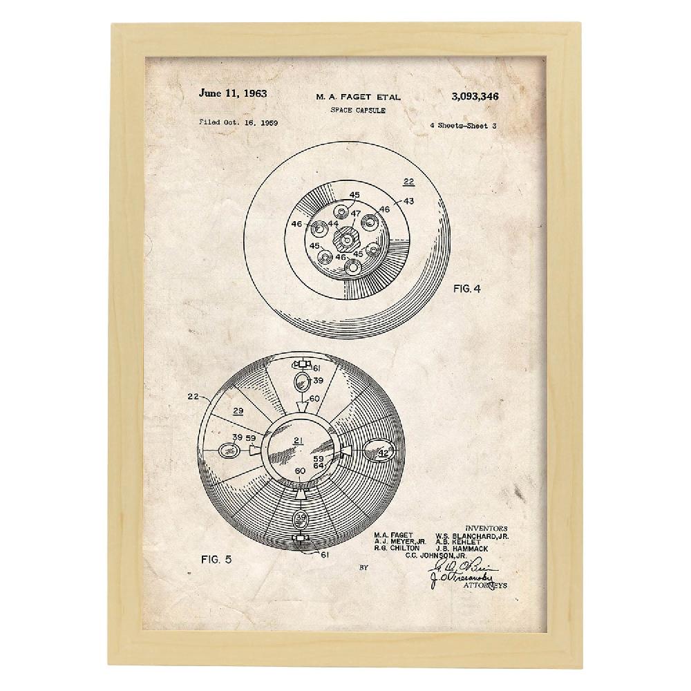 Nacnic Poster De Patente De Capsula Espacial 2